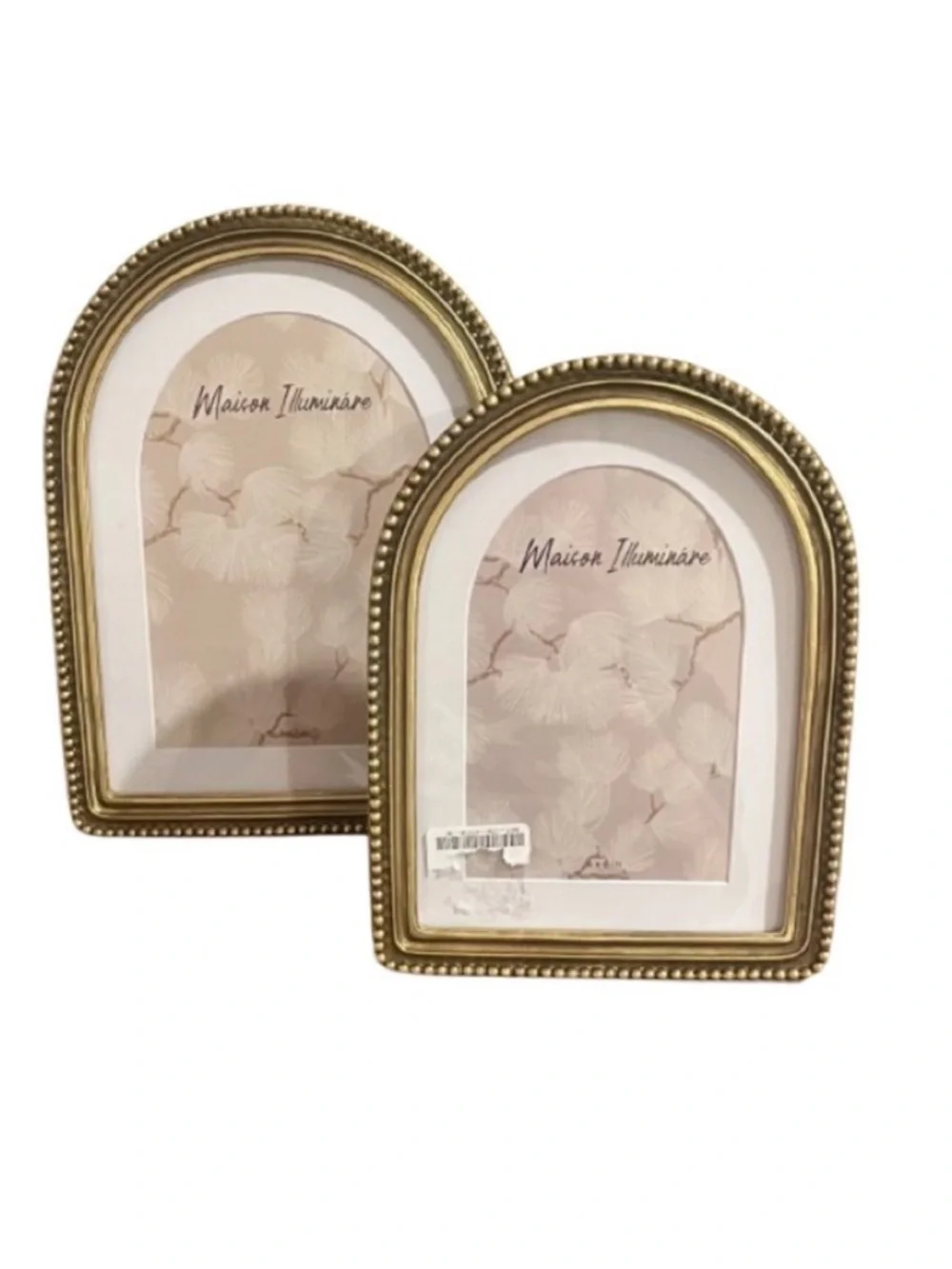 🆕-Maison Illuminare- Set of 2 Gold Arch Beaded Picture Frames. 5x7 & 4x6.